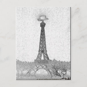Paris, Texas Eiffel Tower Drawing Postcard