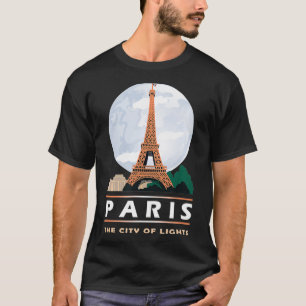 Paris The City Of Light Eiffel Tower Paris Night G T-Shirt