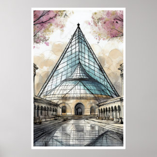 Paris, the Louvre Pyramid Poster