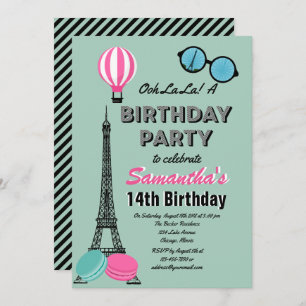 Paris Thématique Bonne Invitation Anniversaire