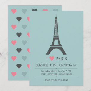 Paris Thème Anniversaire Invitation