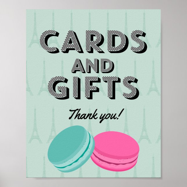 Paris Theme Birthday Gifts Cards Poster Sign (Front)