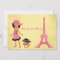 Paris theme birthday invitation