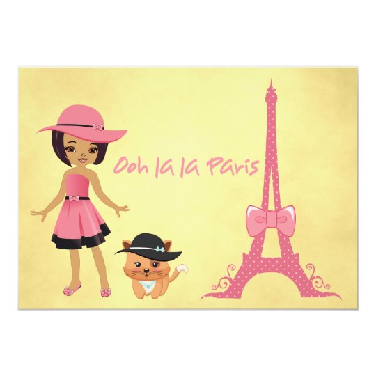 Paris theme birthday invitation