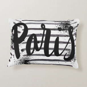 Paris theme, black striped, sunglasses, love accent pillow