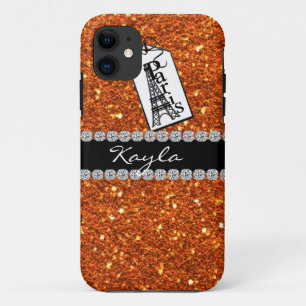 Paris Theme CORAL Crystal BLING IPHONE 5 Case