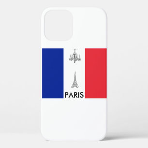Paris Theme French Flag iPhone 12 Case