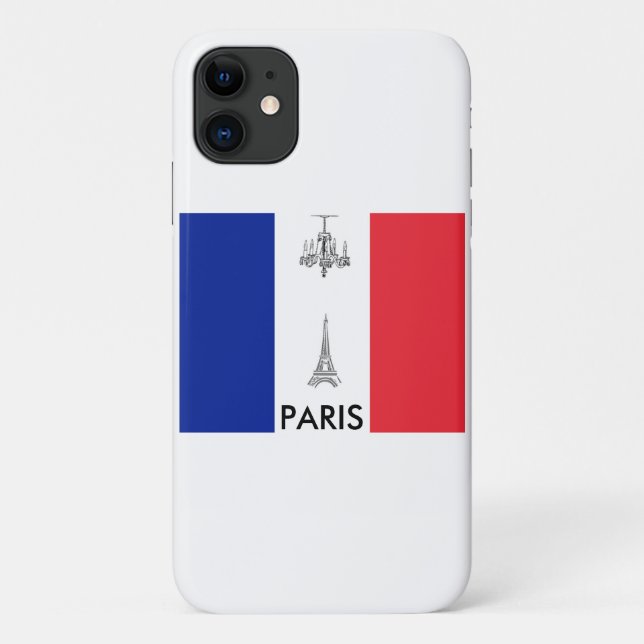 Paris Theme French Flag Case-Mate iPhone Case (Back)