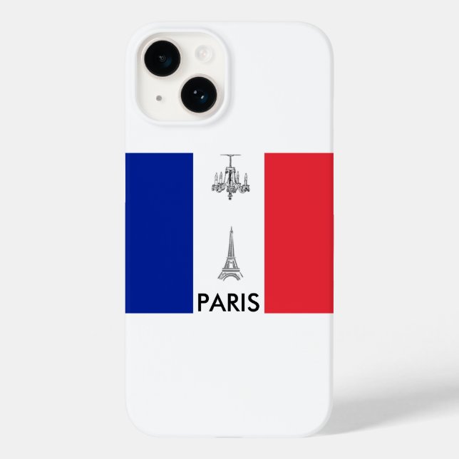 Paris Theme French Flag Case-Mate iPhone Case (Back)
