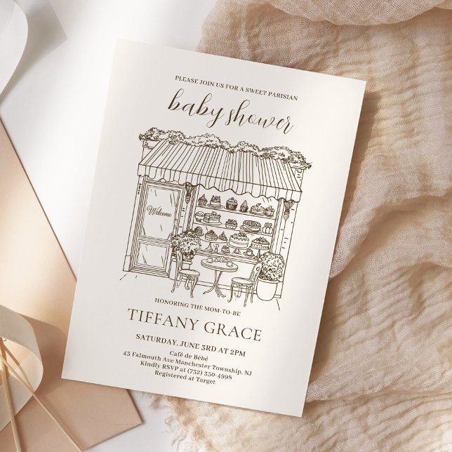 Paris Theme French Patisserie Baby Shower Invitation (Creator Uploaded)
