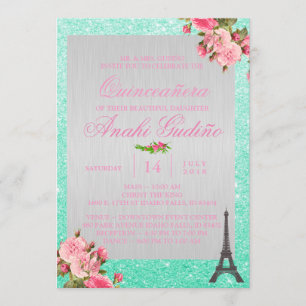 Paris Thème Quinceañera Invitation