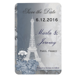 Paris theme save the date magnet