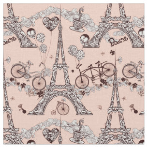 Paris Themed Fabric - Vintage