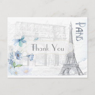 Paris Themed Thank You Postcard