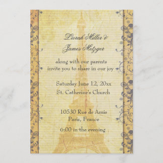 Paris Themed Wedding Invitation