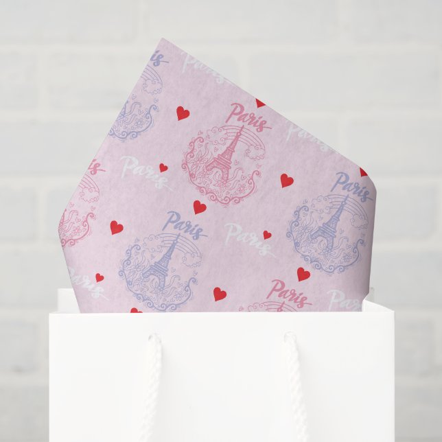 Paris Tissue Paper, Eiffel Tower Decoupage Paper (Gift Bag)