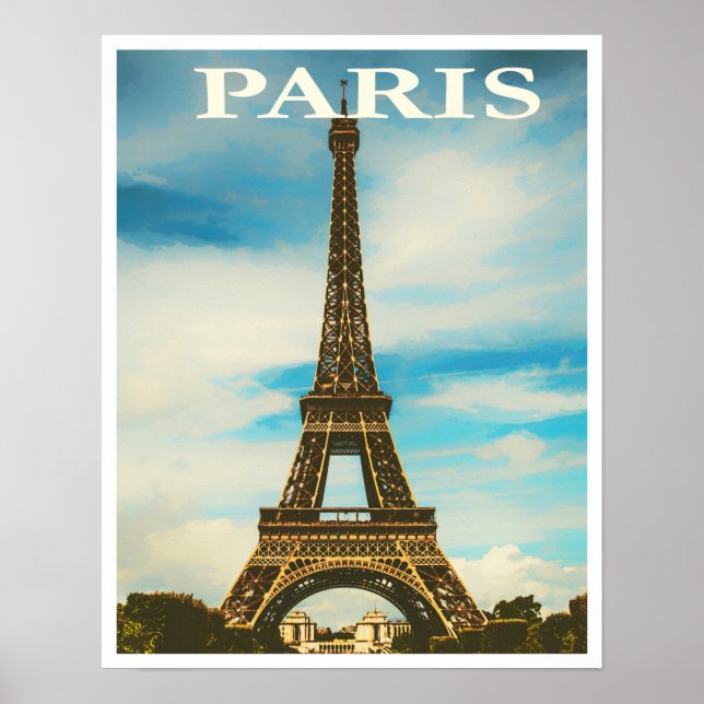 Paris Tour Eiffel France vintage travel Poster (Front)
