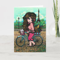 Paris Tour Eiffel Imaginaire Vélo pour chien Carte