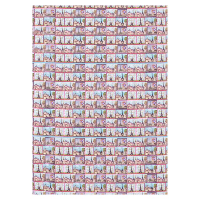 Paris Tour Eiffel inspiré collage nappe (Devant)