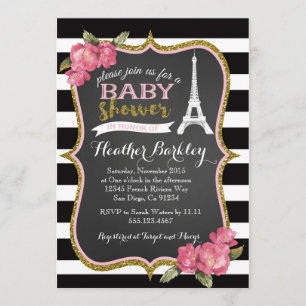 Paris Tour Eiffel Invitation Baby shower