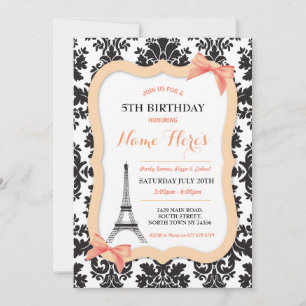 Paris Tour Eiffel - Invitation d'anniversaire