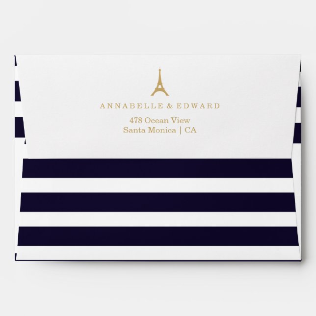Paris Tour Eiffel Mariage Collection Enveloppe (Dos (Haut rabat))