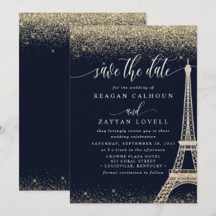 Paris Tour Eiffel Marine Gold Enregistrer La Carte