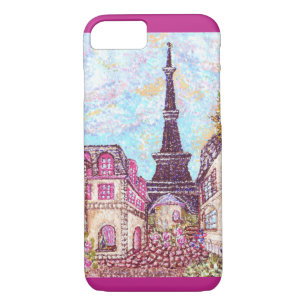 Paris Tour Eiffel pointillism iPhone 7 coque