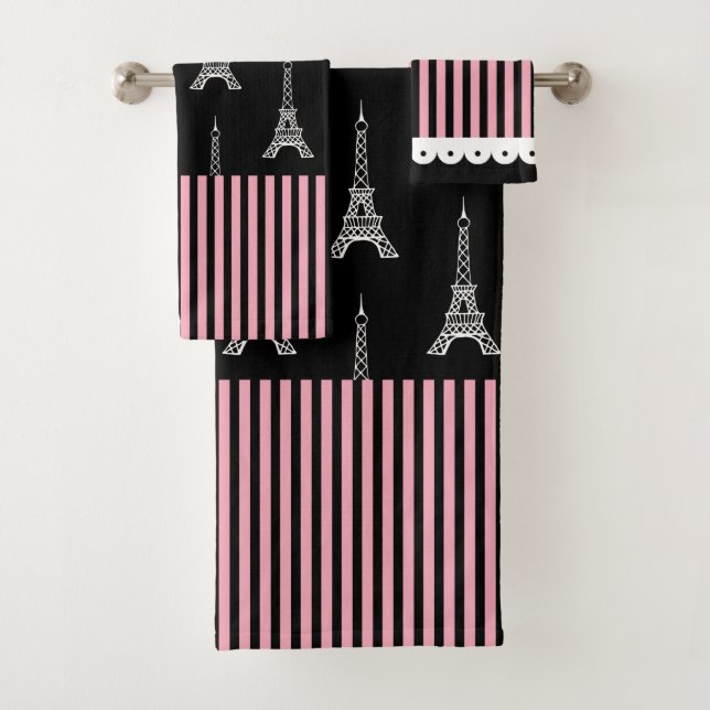 Paris Tour Eiffel Serviettes de bain Set Cadeau (En situation)