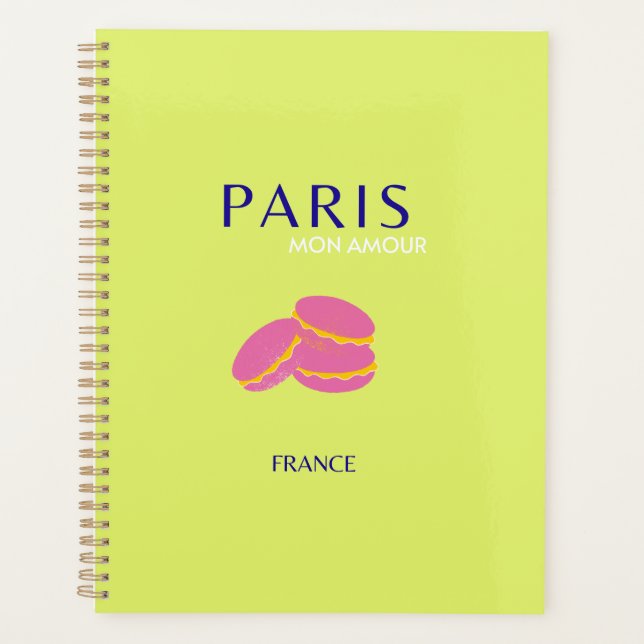 Paris Travel Art Retro Art  Planner (Front)