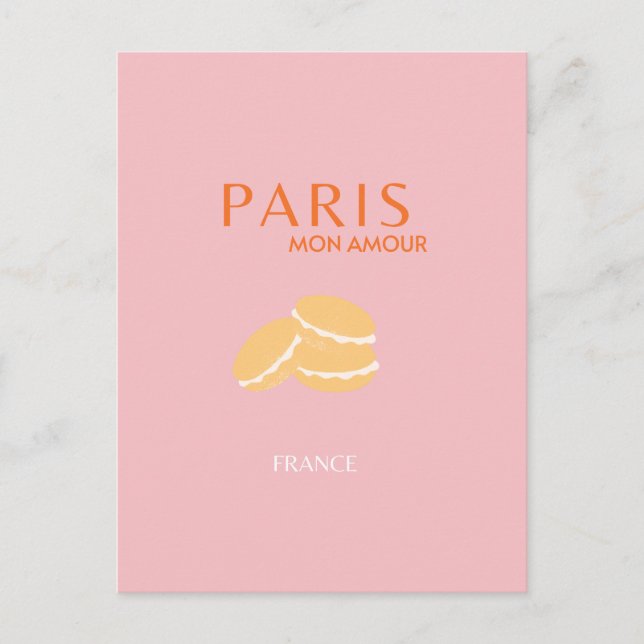 Paris Travel Art Retro Art  Postcard (Front)