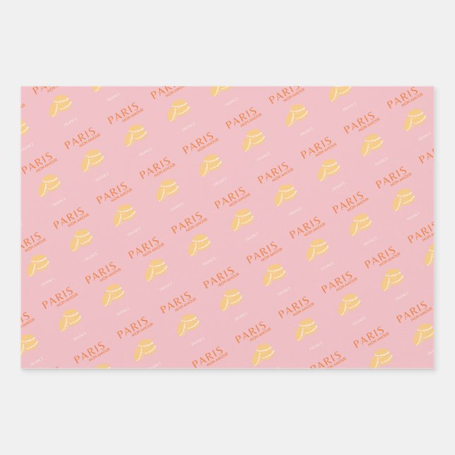 Paris Travel Art Retro Art  Wrapping Paper Sheet (Front)
