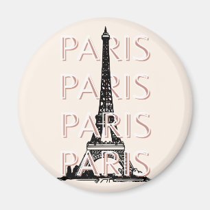 Paris Travel Art, Travel Art, Pastel, Minimalist Magnet
