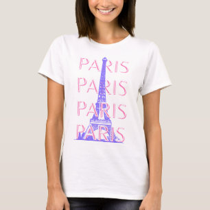 Paris Travel Art, Travel Art, Pink T-Shirt