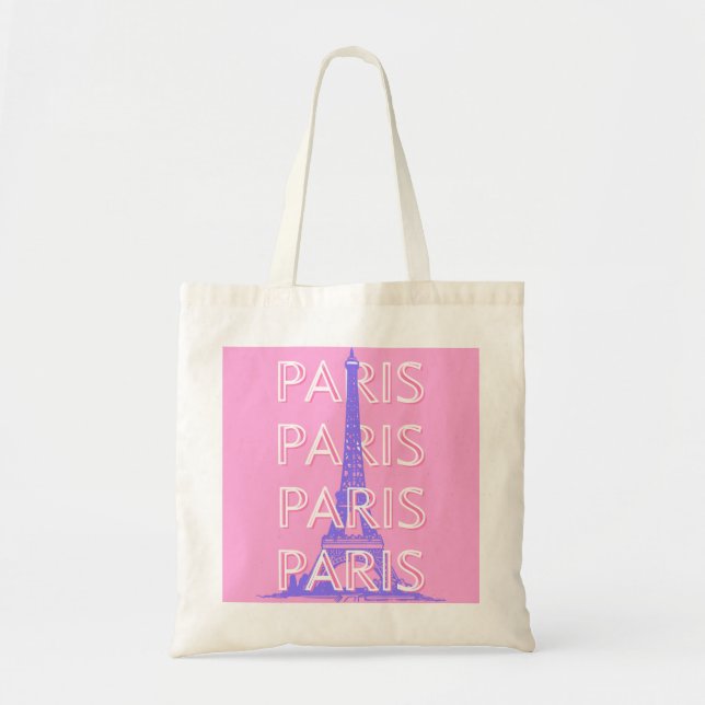 Paris Travel Art, Travel Art, Pink Tote Bag (Front)