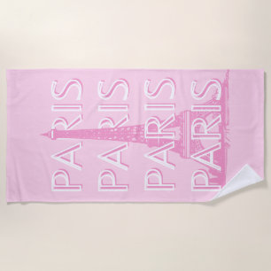 Paris Travel Art, Travel Art, Preppy Art, Pink Beach Towel