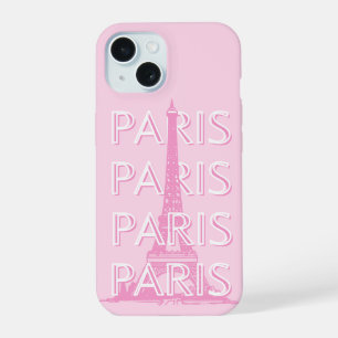Paris Travel Art, Travel Art, Preppy Art, Pink iPhone 15 Case
