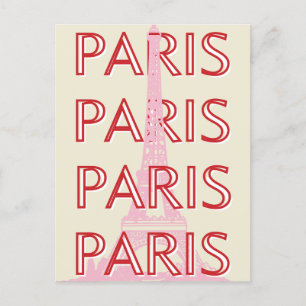 Paris Travel Art, Travel Art, Preppy, Minimalist Holiday Postcard