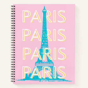 Paris Travel Art, Travel Art, Preppy, Pink Notebook
