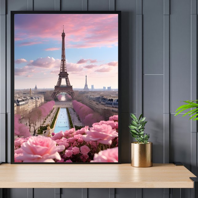 Paris Travel Eiffel Tower Roses Poster (Creator Uploaded)