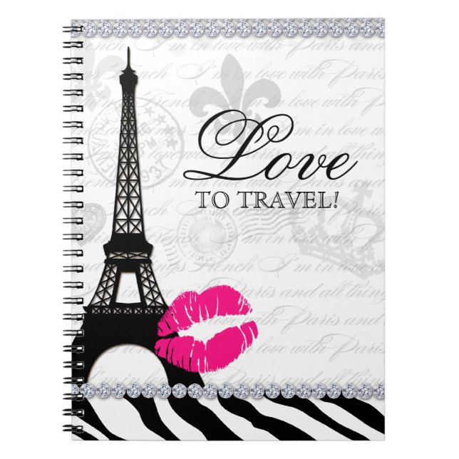 Paris Travel Journal Eiffel Tower Lips (Front)