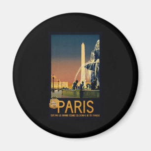 Paris travel poster for French railway networks Magnet