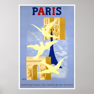 Paris Travel Poster French Art Paul Colin France