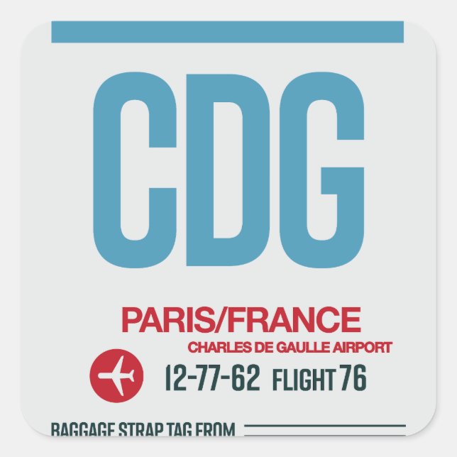 Paris - Travel Tag Square Stickers (Front)
