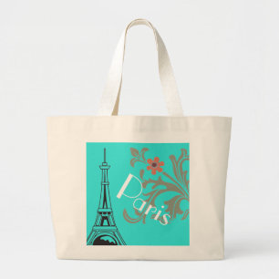 Paris Turquoise Shopping Ou Sac De Plage