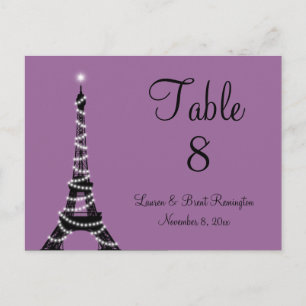 Paris Twinkles Table Number Postcard