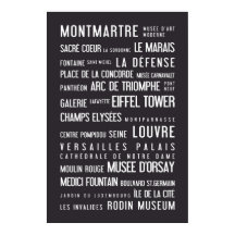 Paris typographic poster, gray