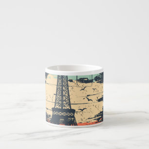 Paris typography: abstract Eiffel poster. Espresso Cup