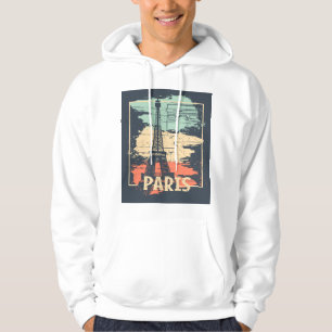 Paris typography: abstract Eiffel poster. Hoodie