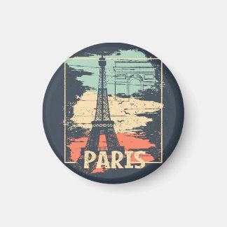 Paris typography: abstract Eiffel poster. Magnet